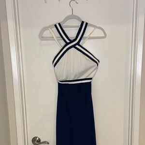 Elegant vintage black and White Halter Dress